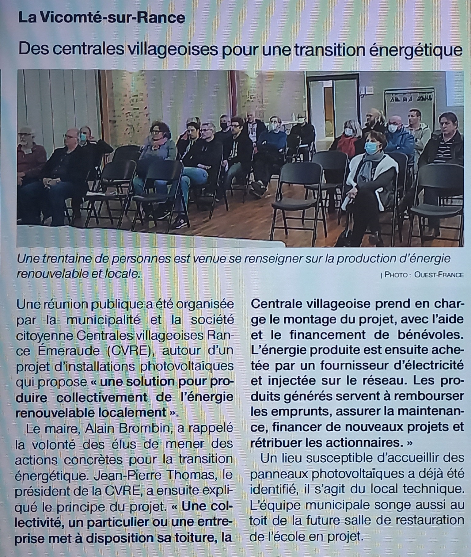 Article Ouest France 29 mars